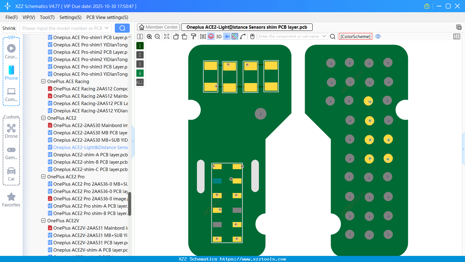 Oneplus ACE2-Light&Distance Sensors Shim PCB Layer